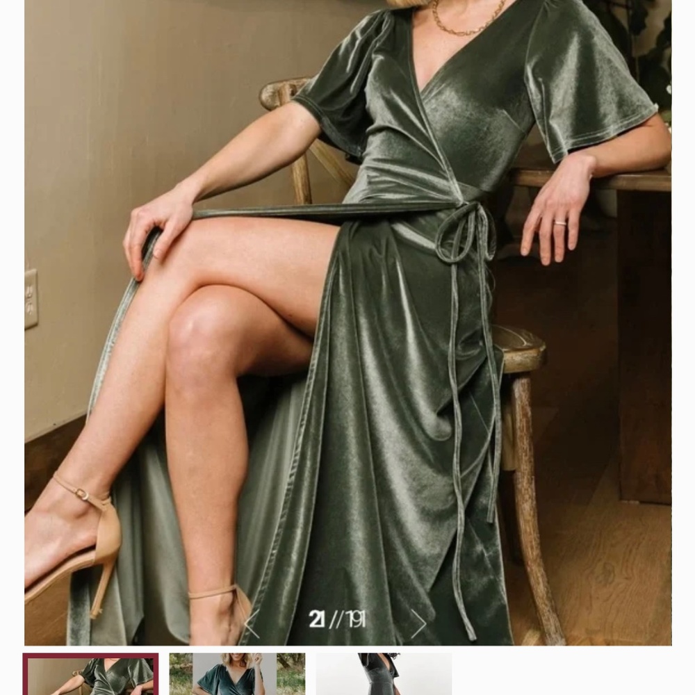 Baltic Born XS velvet dress olive